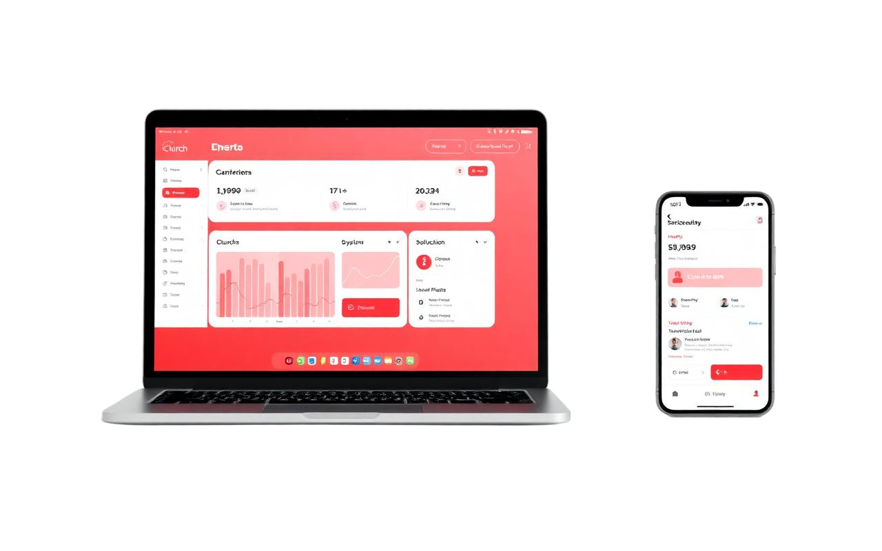 Visio Church no notebook e smartphone
